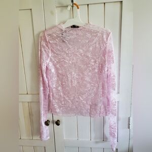 NEW WILD FABLE Womens Small Pink Lace/Sequin Top
